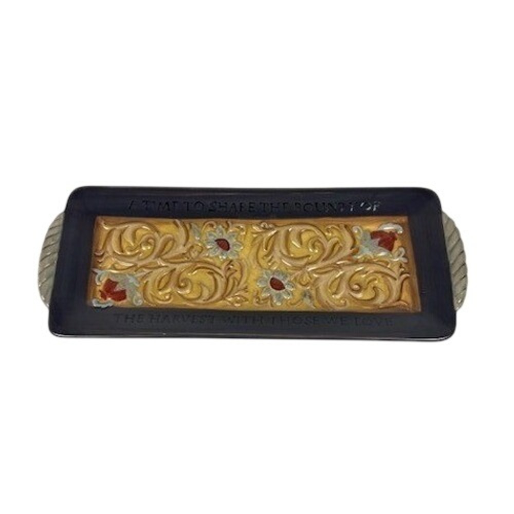 Amscan Harvest Sentiment‎ Ceramic Serving Kitchen Trinket Wall Hanging Tray